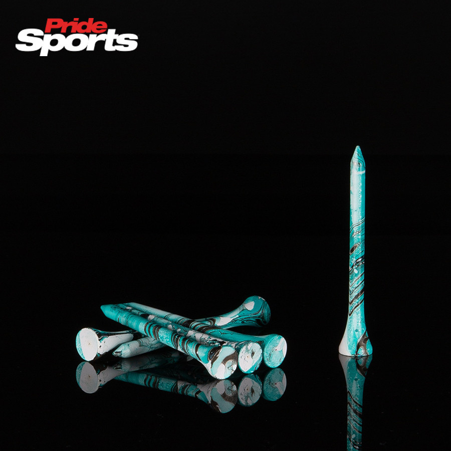 Novelty Wood Golf Tee "45 Tees" 3 1/4 Turquoise/Black Paint Splatter 28-A0216_4