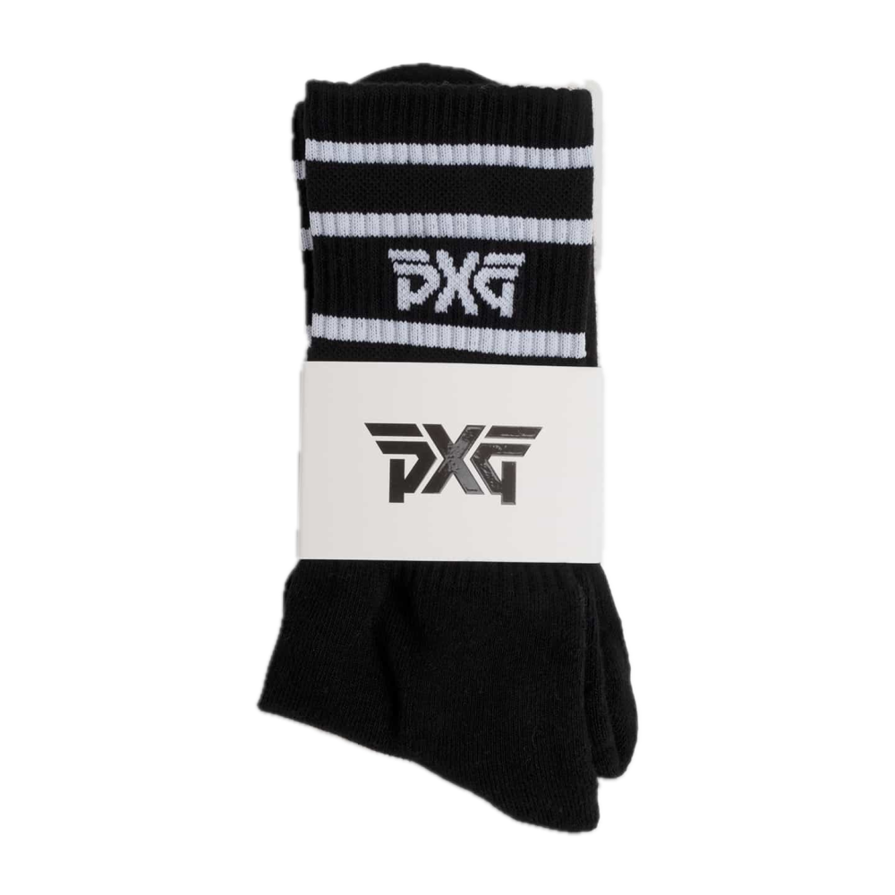 Women's Stripe Crew Socks black P22-O2003_1